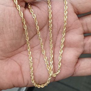 10kt real gold rope chain 24 inches